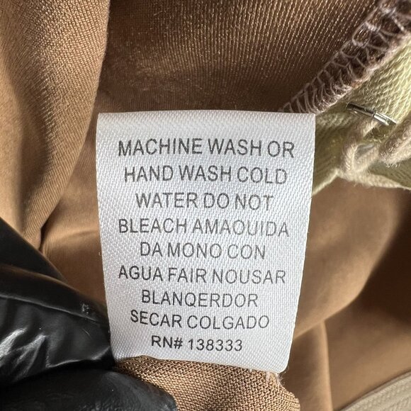 Better Be L Tan Vegan Suede Mini Dress Zip Front Lace Up Stretchy Costal Cowgirl - Picture 15 of 16